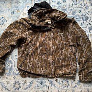 Vintage Remington Mossy Oak Bottomland Camo Fleece Jacket XL Broken In